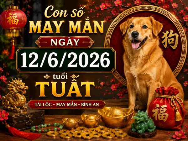 Luận giải con số may mắn ngày 12/6/2026 tuổi Tuất hốt tài lộc